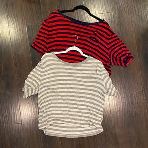 Striped gap pocket tee bundle